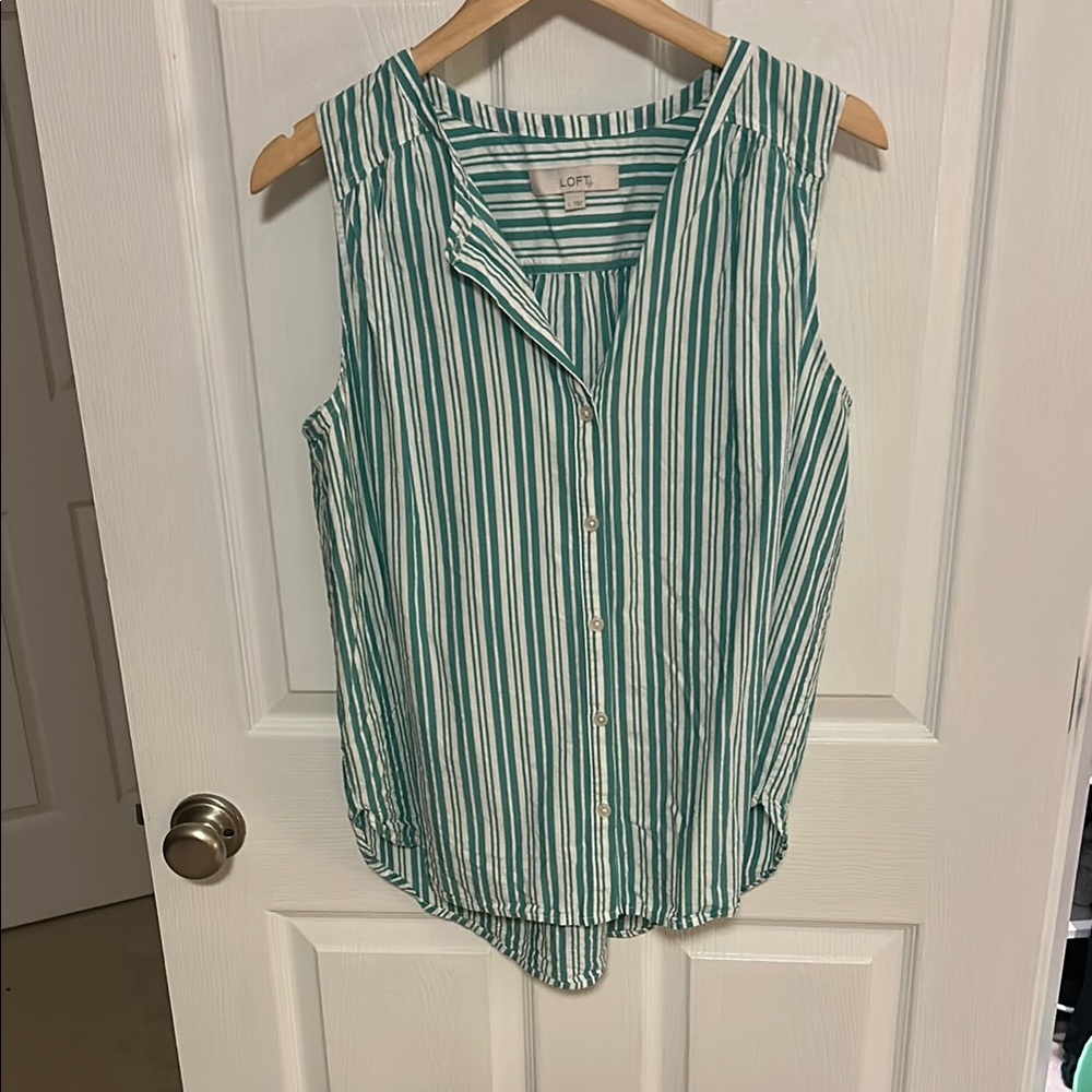 LOFT Striped Sleeveless Top